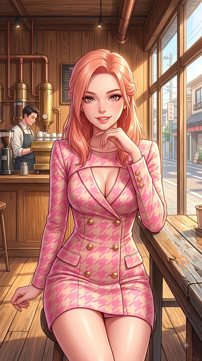 score_9, masterpiece, best quality, ultra-detailed, high-budget anime keyframe, editorial fashion photography, tasteful artistic composition, Japanese woman. close-up cowboy shot from the waist and thighs up, the character dominates the composition, 