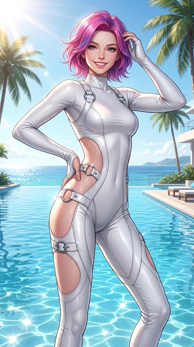 score_9, masterpiece, best quality, ultra-detailed, high-budget anime keyframe, editorial fashion photography, tasteful artistic composition, Caucasian woman, strictly human ears. cowboy shot from the thighs up, character and outfit filling the frame