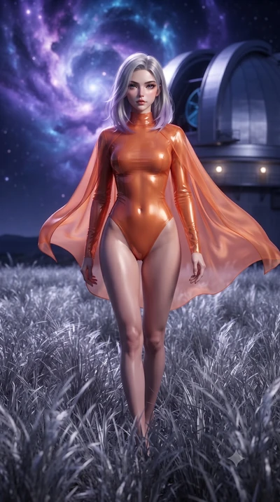 score_9, masterpiece, best quality, ultra-detailed, High-budget Anime Keyframe, editorial fashion photography, tasteful artistic composition, realistic cosplay photography, Caucasian woman, strictly human ears. Low angle cowboy shot filling the entir