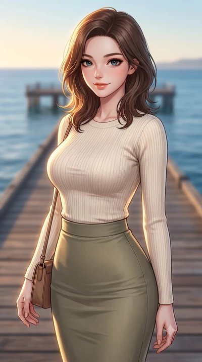 score_9, masterpiece, best quality, ultra-detailed, high-budget anime keyframe, editorial fashion photography, tasteful artistic composition, Korean woman woman. close-up cowboy shot from the waist and thighs up, the character dominates the compositi