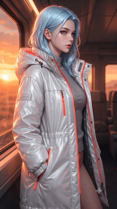 score_9, masterpiece, best quality, ultra-detailed, high-budget anime keyframe, editorial fashion photography, tasteful artistic composition, Korean woman. close-up cowboy shot from the waist and thighs up, the character dominates the composition, fi