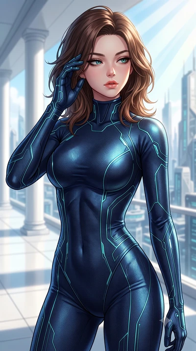 score_9, masterpiece, best quality, ultra-detailed, high-budget anime keyframe, editorial fashion photography, tasteful artistic composition, Korean woman. close-up cowboy shot from the waist and thighs up, the character dominates the composition, fi