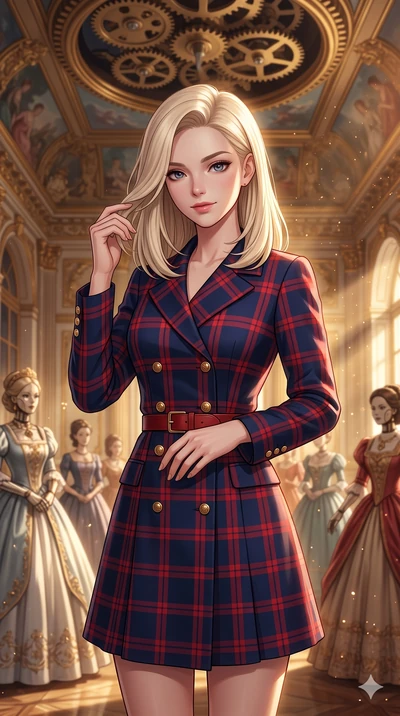 score_9, masterpiece, best quality, ultra-detailed, high-budget anime keyframe, editorial fashion photography, tasteful artistic composition, Caucasian woman, strictly human ears. close-up cowboy shot from the waist and thighs up, the character domin
