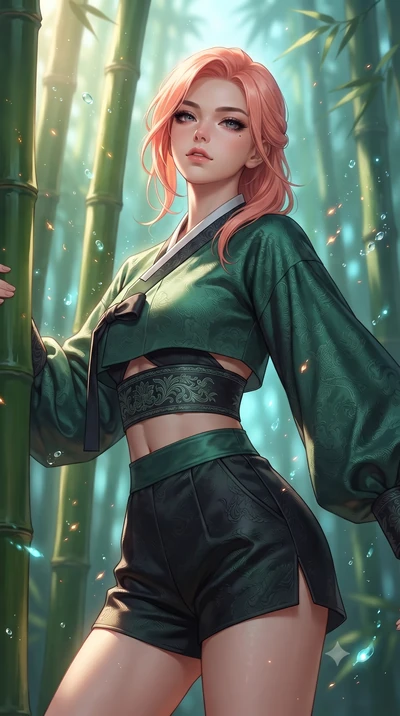 score_9, masterpiece, best quality, ultra-detailed, high-budget anime keyframe, editorial fashion photography, tasteful artistic composition, Japanese woman. close-up cowboy shot from the waist and thighs up, the character dominates the composition, 
