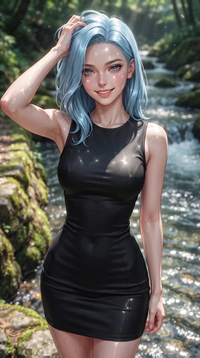 score_9, masterpiece, best quality, ultra-detailed, high-budget anime keyframe, editorial fashion photography, tasteful artistic composition, Korean woman woman. close-up cowboy shot from the waist and thighs up, the character dominates the compositi