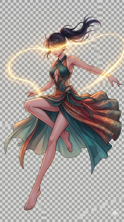 score_9, masterpiece, best quality, ultra-detailed, high-budget anime movie keyframe, cinematic anime lighting, intricate line art, Caucasian (strictly human ears) woman. Dynamic full-body shot stretching the vertical silhouette with extreme perspect