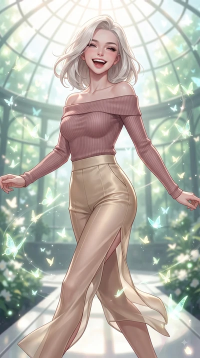 score_9, masterpiece, best quality, ultra-detailed, high-budget anime keyframe, editorial fashion photography, tasteful artistic composition, Caucasian woman. close-up cowboy shot from the waist and thighs up, the character dominates the composition,