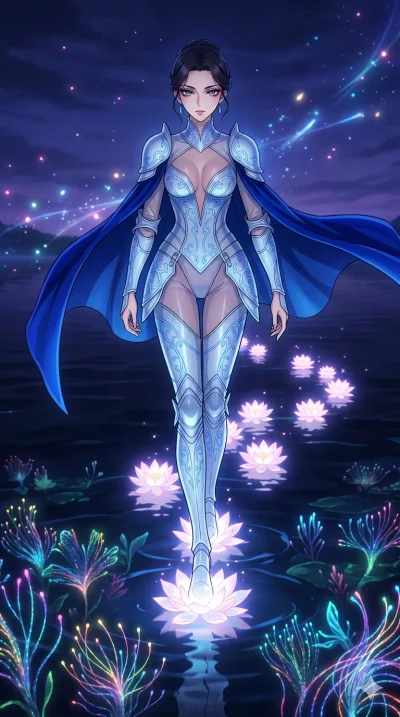 score_9, masterpiece, best quality, ultra-detailed, High-budget Anime Keyframe, vibrant colors, fluid line-art, expressive lighting, cinematic composition, Ufotable-style visual effects, top-tier animation quality, Japanese woman with delicate and el