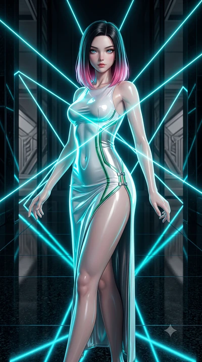 score_9, masterpiece, best quality, ultra-detailed, high-budget anime keyframe, editorial fashion photography, tasteful artistic composition, Korean woman. close-up cowboy shot from the waist and thighs up, the character dominates the composition, fi