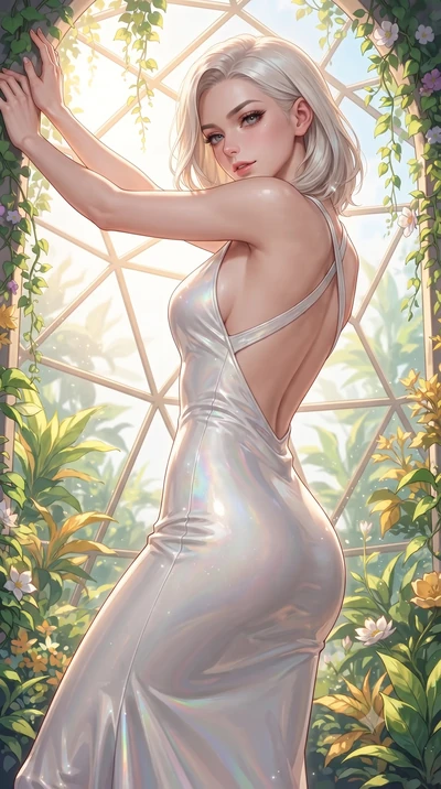 score_9, masterpiece, best quality, ultra-detailed, high-budget anime keyframe, editorial fashion photography, tasteful artistic composition, Caucasian woman. close-up cowboy shot from the waist and thighs up, the character dominates the composition,