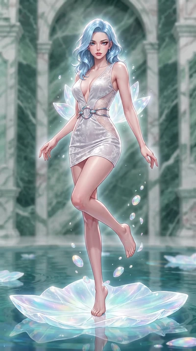 score_9, masterpiece, best quality, ultra-detailed, high-budget anime keyframe, editorial fashion photography, tasteful artistic composition, Korean woman. low angle full-body shot from head to toe showing her feet, filling the entire 9:16 vertical f
