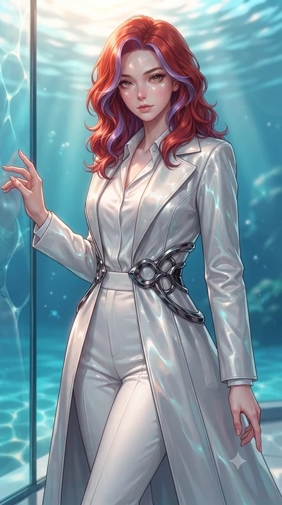 score_9, masterpiece, best quality, ultra-detailed, high-budget anime keyframe, editorial fashion photography, tasteful artistic composition, Caucasian woman. close-up cowboy shot from the waist and thighs up, the character dominates the composition,