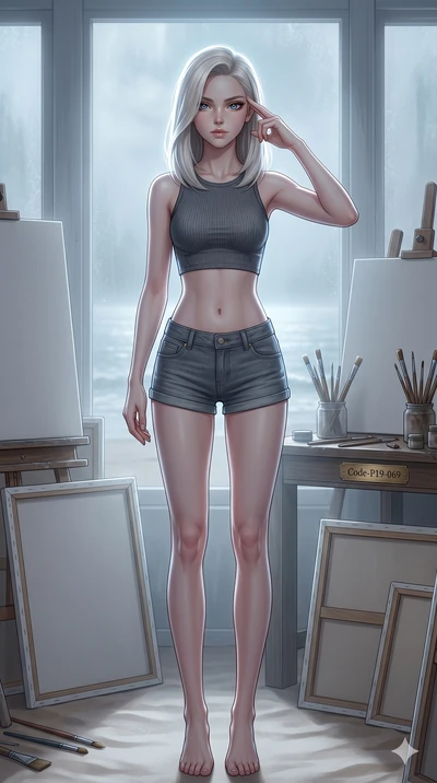score_9, masterpiece, best quality, ultra-detailed, high-budget anime keyframe, editorial fashion photography, tasteful artistic composition, Caucasian woman, strictly human ears. cowboy shot from the thighs up, character and outfit filling the frame