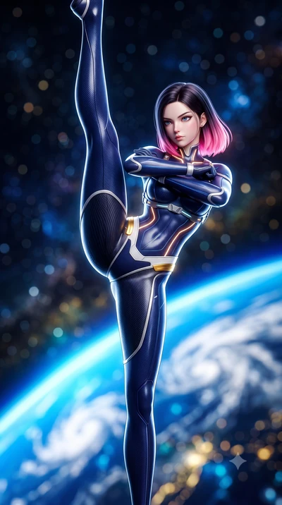 score_9, masterpiece, best quality, ultra-detailed, high-budget anime keyframe, semi-realistic 3D game render, editorial fashion photography, tasteful artistic composition, Korean woman. close-up cowboy shot from the waist and thighs up, the characte