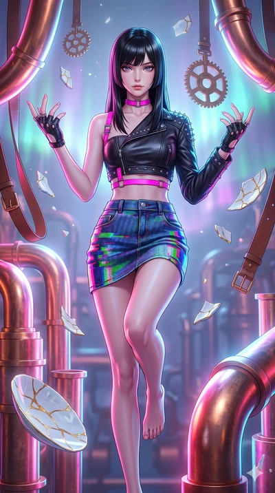 score_9, masterpiece, best quality, ultra-detailed, high-budget anime keyframe, editorial fashion photography, tasteful artistic composition, Caucasian woman, strictly human ears. upper body close-up from the thighs up, character filling the screen f