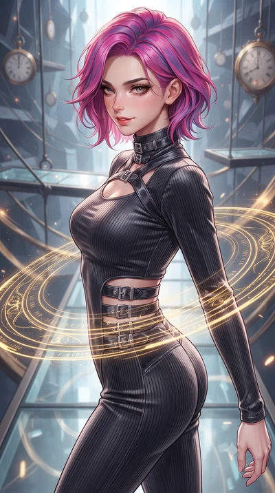score_9, masterpiece, best quality, ultra-detailed, high-budget anime keyframe, editorial fashion photography, tasteful artistic composition, Caucasian woman. close-up cowboy shot from the waist and thighs up, the character dominates the composition,