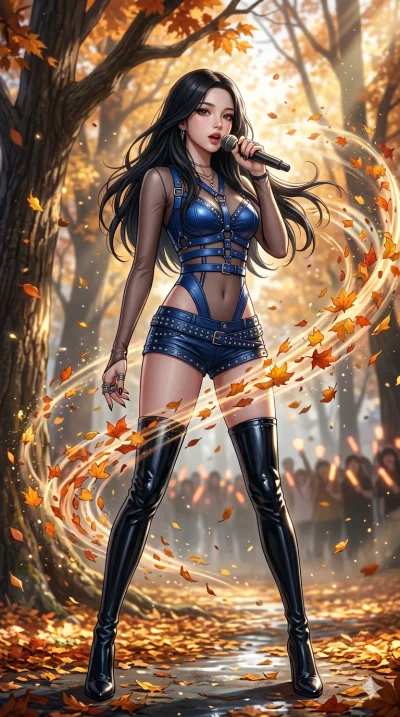 score_9, masterpiece, best quality, ultra-detailed, High-budget Anime Keyframe, beautiful Caucasian anime girl (strictly human ears). Dynamic full-body shot stretching the vertical silhouette with her statuesque presence. Summoning a whirlwind of col
