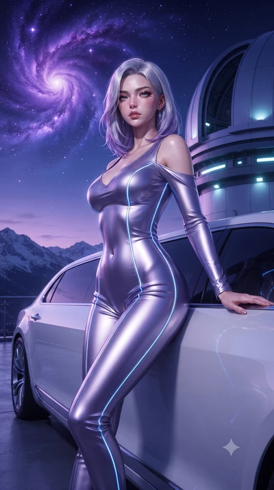 score_9, masterpiece, best quality, ultra-detailed, High-budget Anime Keyframe, editorial fashion photography, tasteful artistic composition, realistic cosplay photography, Caucasian woman, strictly human ears. Low angle cowboy shot filling the entir