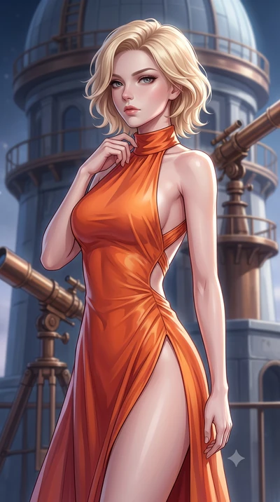 score_9, masterpiece, best quality, ultra-detailed, high-budget anime keyframe, editorial fashion photography, tasteful artistic composition, Caucasian woman. close-up cowboy shot from the waist and thighs up, the character dominates the composition,