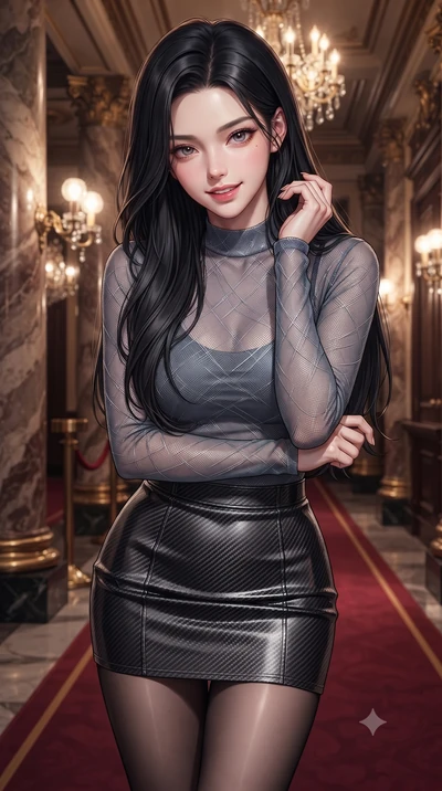 score_9, masterpiece, best quality, ultra-detailed, high-budget anime keyframe, editorial fashion photography, tasteful artistic composition, Korean woman. close-up cowboy shot from the waist and thighs up, the character dominates the composition, fi