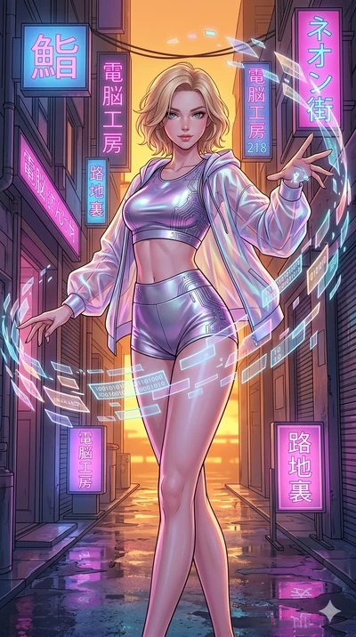 score_9, masterpiece, best quality, ultra-detailed, high-budget anime movie keyframe, cinematic anime lighting, intricate line art, Japanese woman. Medium shot of upper body capturing the intricate details of her high-fashion attire. dancing with dat