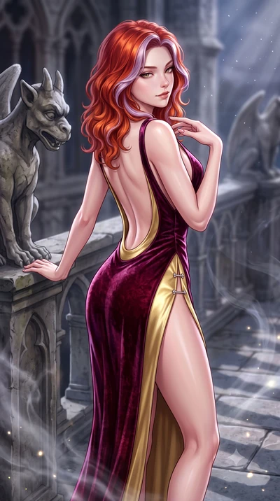 score_9, masterpiece, best quality, ultra-detailed, high-budget anime keyframe, semi-realistic 3D game render, editorial fashion photography, tasteful artistic composition, Caucasian woman. close-up cowboy shot from the waist and thighs up, the chara