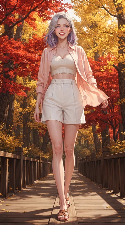 score_9, masterpiece, best quality, ultra-detailed, high-budget anime keyframe, editorial fashion photography, tasteful artistic composition, Caucasian woman. low angle full-body shot from head to toe showing her feet, filling the entire 9:16 vertica