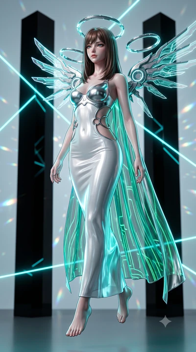 score_9, masterpiece, best quality, ultra-detailed, high-budget anime keyframe, editorial fashion photography, tasteful artistic composition, Korean woman. low angle full-body shot from head to toe showing her feet, filling the entire 9:16 vertical f