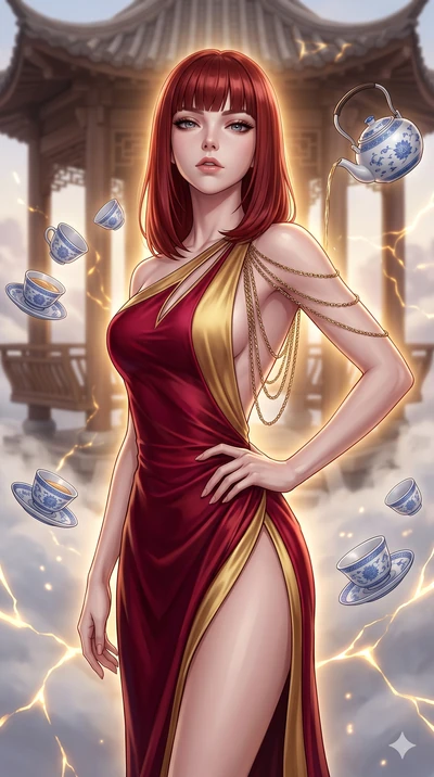 score_9, masterpiece, best quality, ultra-detailed, high-budget anime keyframe, editorial fashion photography, tasteful artistic composition, Caucasian woman, strictly human ears. close-up cowboy shot from the waist and thighs up, the character domin