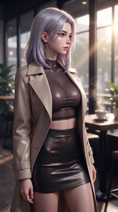 score_9, masterpiece, best quality, ultra-detailed, high-budget anime keyframe, editorial fashion photography, tasteful artistic composition, Caucasian woman woman. close-up cowboy shot from the waist and thighs up, the character dominates the compos