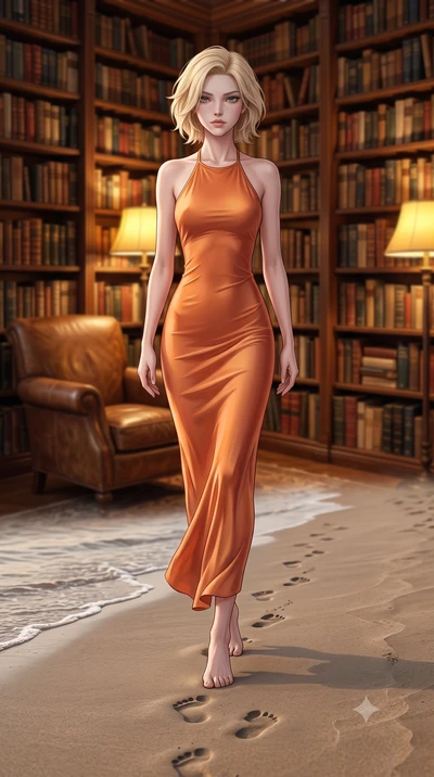 score_9, masterpiece, best quality, ultra-detailed, high-budget anime keyframe, editorial fashion photography, tasteful artistic composition, Caucasian woman woman. low angle full-body shot from head to toe showing her feet, filling the entire 9:16 v