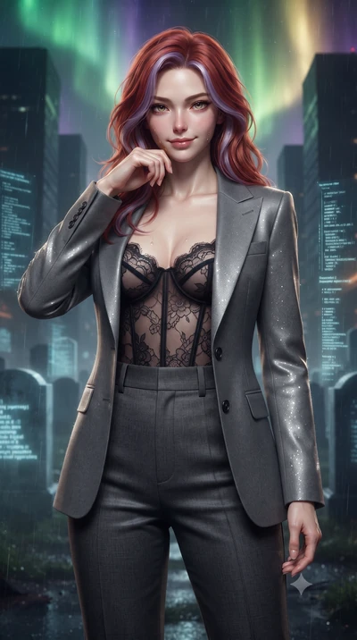 score_9, masterpiece, best quality, ultra-detailed, high-budget anime keyframe, editorial fashion photography, tasteful artistic composition, realistic cosplay photography, Caucasian woman, strictly human ears. close-up cowboy shot from the waist and