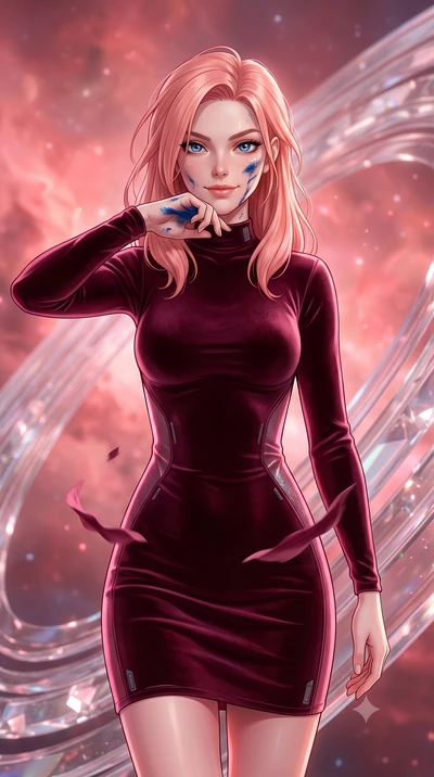 score_9, masterpiece, best quality, ultra-detailed, high-budget anime keyframe, editorial fashion photography, tasteful artistic composition, Japanese woman. close-up cowboy shot from the waist and thighs up, the character dominates the composition, 