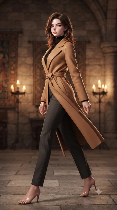 score_9, masterpiece, best quality, ultra-detailed, high-budget anime keyframe, editorial fashion photography, tasteful artistic composition, Korean woman woman. low angle full-body shot from head to toe showing her feet, filling the entire 9:16 vert