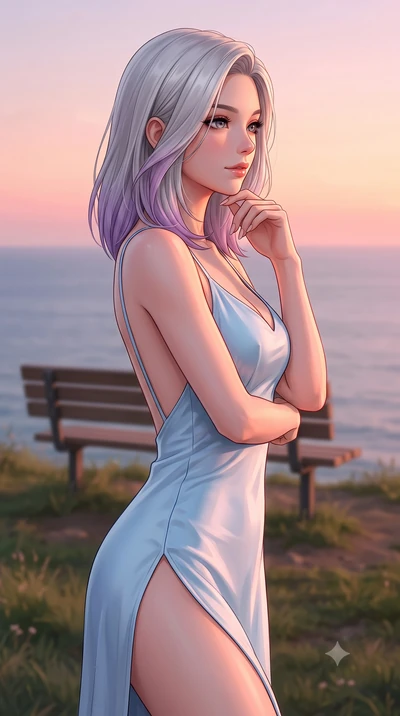 score_9, masterpiece, best quality, ultra-detailed, high-budget anime keyframe, editorial fashion photography, tasteful artistic composition, Caucasian woman woman. close-up cowboy shot from the waist and thighs up, the character dominates the compos