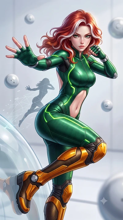 score_9, masterpiece, best quality, ultra-detailed, high-budget anime keyframe, semi-realistic 3D game render, editorial fashion photography, tasteful artistic composition, Caucasian woman. close-up cowboy shot from the waist and thighs up, the chara