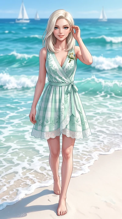 score_9, masterpiece, best quality, ultra-detailed, high-budget anime keyframe, semi-realistic 3D game render, editorial fashion photography, tasteful artistic composition, Caucasian woman. close-up cowboy shot from the waist and thighs up, the chara