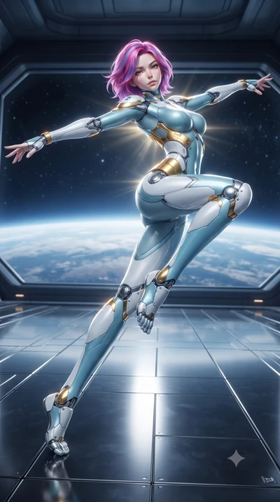 score_9, masterpiece, best quality, ultra-detailed, high-budget anime keyframe, editorial fashion photography, tasteful artistic composition, Caucasian woman. low angle full-body shot from head to toe showing her feet, filling the entire 9:16 vertica