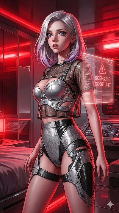 score_9, masterpiece, best quality, ultra-detailed, high-budget anime keyframe, editorial fashion photography, tasteful artistic composition, Caucasian woman, strictly human ears. cowboy shot from the thighs up, character and outfit filling the frame