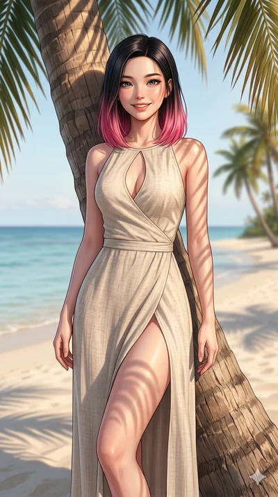 score_9, masterpiece, best quality, ultra-detailed, high-budget anime keyframe, editorial fashion photography, tasteful artistic composition, Korean woman. cowboy shot from the thighs up, character and outfit filling the frame for maximum editorial p