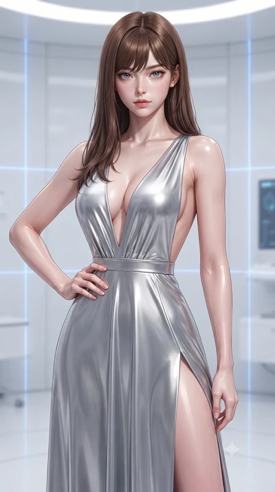 score_9, masterpiece, best quality, ultra-detailed, high-budget anime keyframe, editorial fashion photography, tasteful artistic composition, Korean woman woman. close-up cowboy shot from the waist and thighs up, the character dominates the compositi