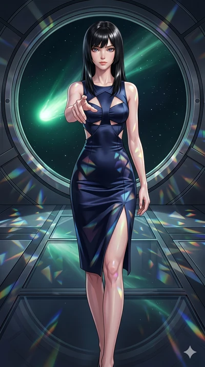 score_9, masterpiece, best quality, ultra-detailed, high-budget anime keyframe, editorial fashion photography, tasteful artistic composition, Caucasian woman, strictly human ears. cowboy shot from the thighs up, character and outfit filling the frame