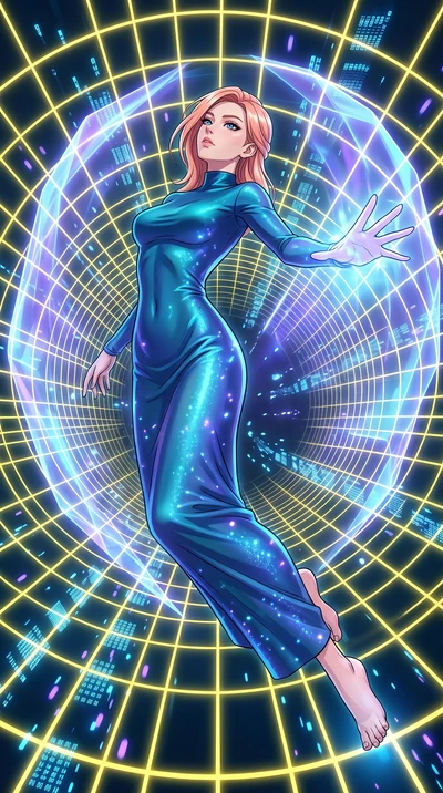 score_9, masterpiece, best quality, ultra-detailed, high-budget anime keyframe, clean line-art, cel-shading, Japanese woman. low angle full-body shot from head to toe showing her feet, filling the entire 9:16 vertical frame with her statuesque presen