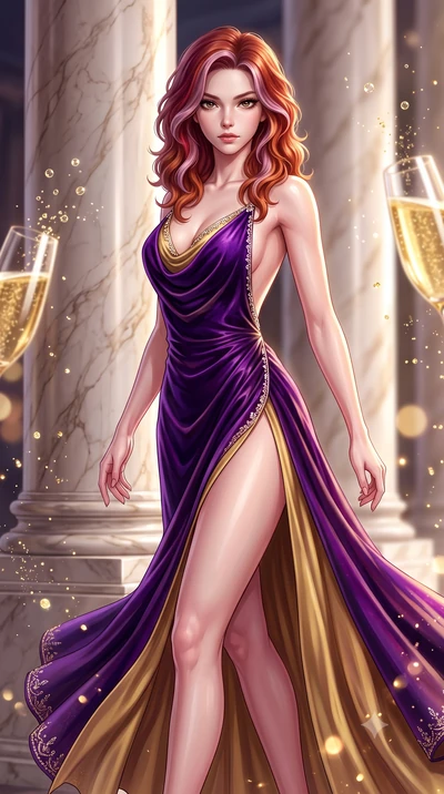 score_9, masterpiece, best quality, ultra-detailed, high-budget anime keyframe, semi-realistic 3D game render, editorial fashion photography, tasteful artistic composition, Caucasian woman. close-up cowboy shot from the waist and thighs up, the chara
