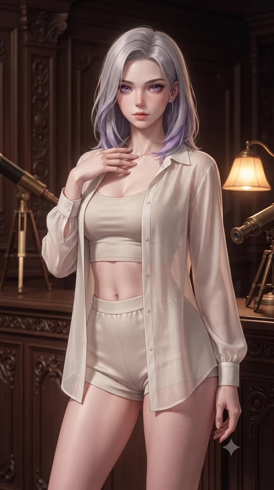 score_9, masterpiece, best quality, ultra-detailed, high-budget anime keyframe, editorial fashion photography, tasteful artistic composition, Caucasian woman. close-up cowboy shot from the waist and thighs up, the character dominates the composition,