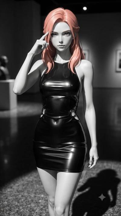 score_9, masterpiece, best quality, ultra-detailed, high-budget anime keyframe, editorial fashion photography, tasteful artistic composition, Japanese woman. close-up cowboy shot from the waist and thighs up, the character dominates the composition, 