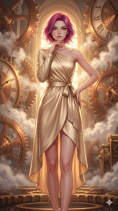 score_9, masterpiece, best quality, ultra-detailed, high-budget anime keyframe, editorial fashion photography, tasteful artistic composition, Caucasian woman, strictly human ears. cowboy shot from the thighs up, character and outfit filling the frame
