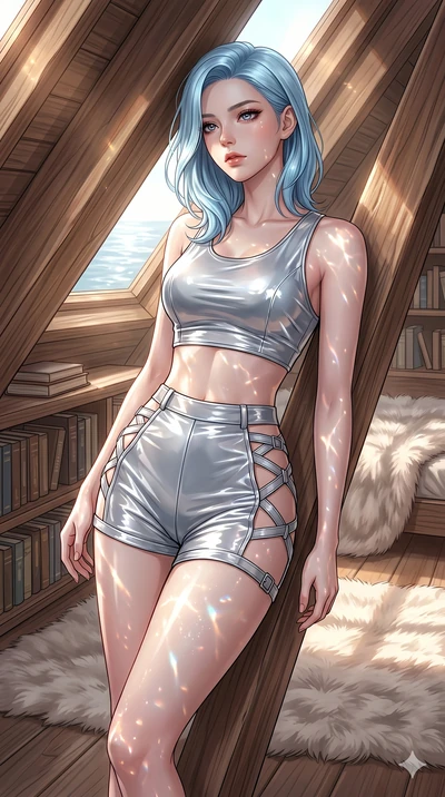 score_9, masterpiece, best quality, ultra-detailed, high-budget anime keyframe, editorial fashion photography, tasteful artistic composition, Korean woman. cowboy shot from the thighs up, character and outfit filling the frame for maximum editorial p