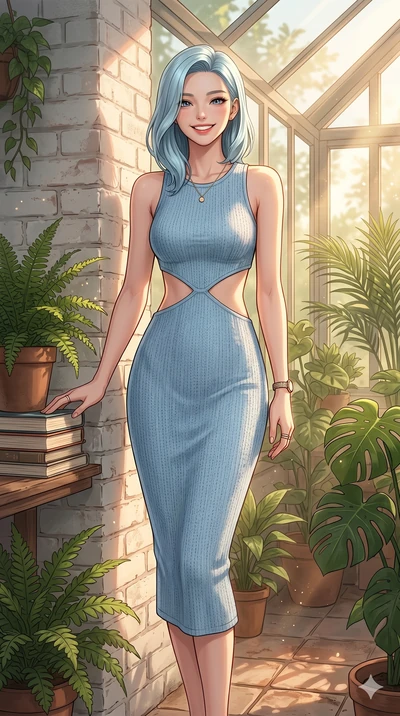score_9, masterpiece, best quality, ultra-detailed, high-budget anime keyframe, editorial fashion photography, tasteful artistic composition, Korean woman. cowboy shot from the thighs up, character and outfit filling the frame for maximum editorial p