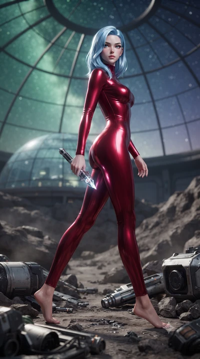 score_9, masterpiece, best quality, ultra-detailed, high-budget anime keyframe, editorial fashion photography, tasteful artistic composition, Korean woman. low angle full-body shot from head to toe showing her feet, filling the entire 9:16 vertical f